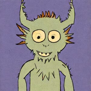 A monster drawn by Stable Diffusion in the style of Maurice Sendak.
